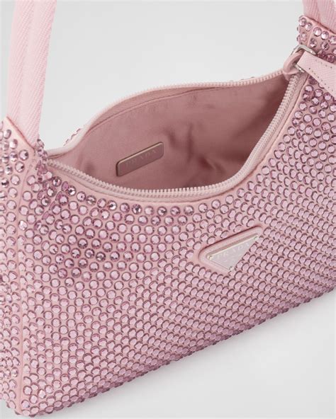 pink prada crystal satin hobo bag|Alabaster Pink Satin Mini.